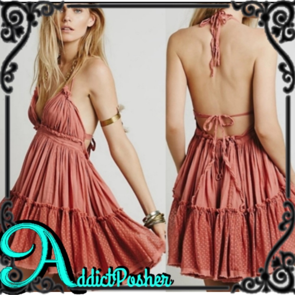 Women's Pink Halter Dress